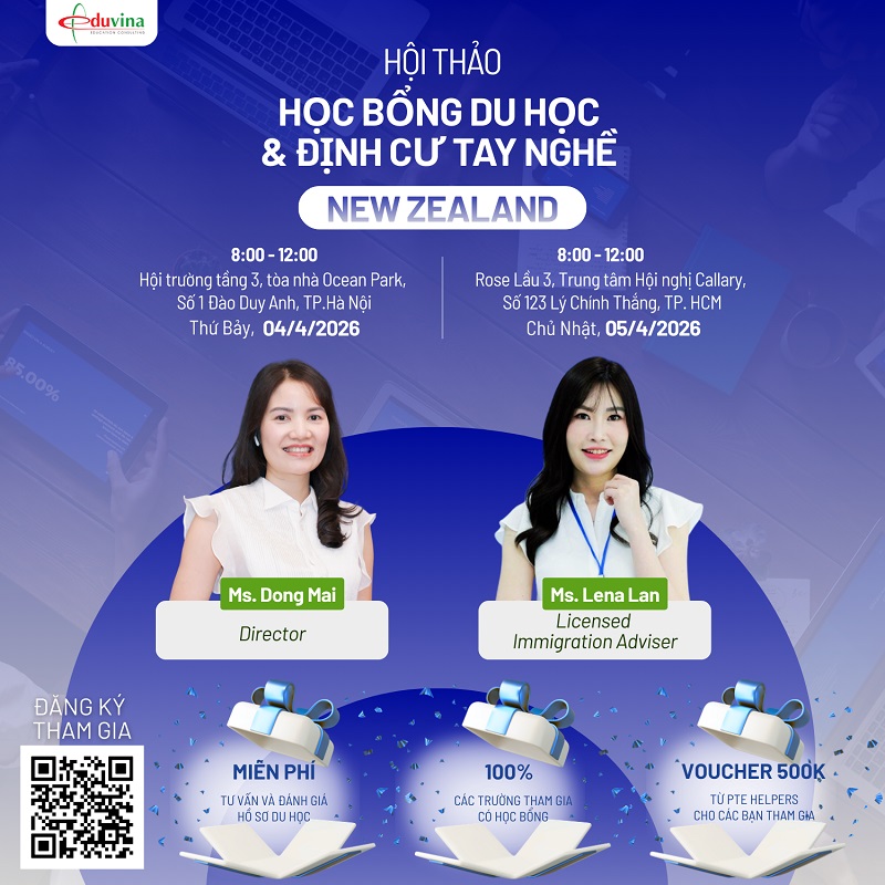 Hội thảo Học bổng du học & định cư tay nghề New Zealand 2026